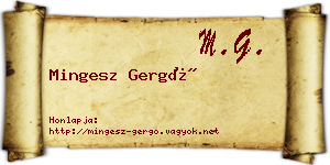 Mingesz Gergő névjegykártya
